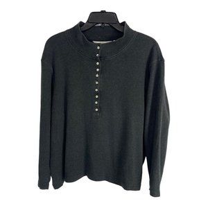 Orvis Womens Shirt Adult Size XL Gray Long Sleeve Button Norm Core Blouse